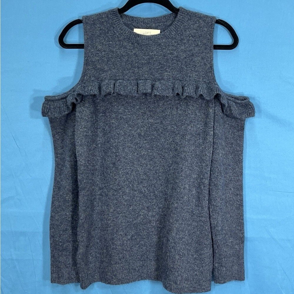 Loft Blue Cold Shoulder Sweater NWOT